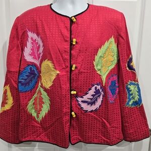 Daniel K Blazer Jacket Sz XL Colorful Leaves